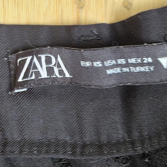 Zara Black Wide Leg Pleated Pants Size XS EUC - Picture 3 of 5